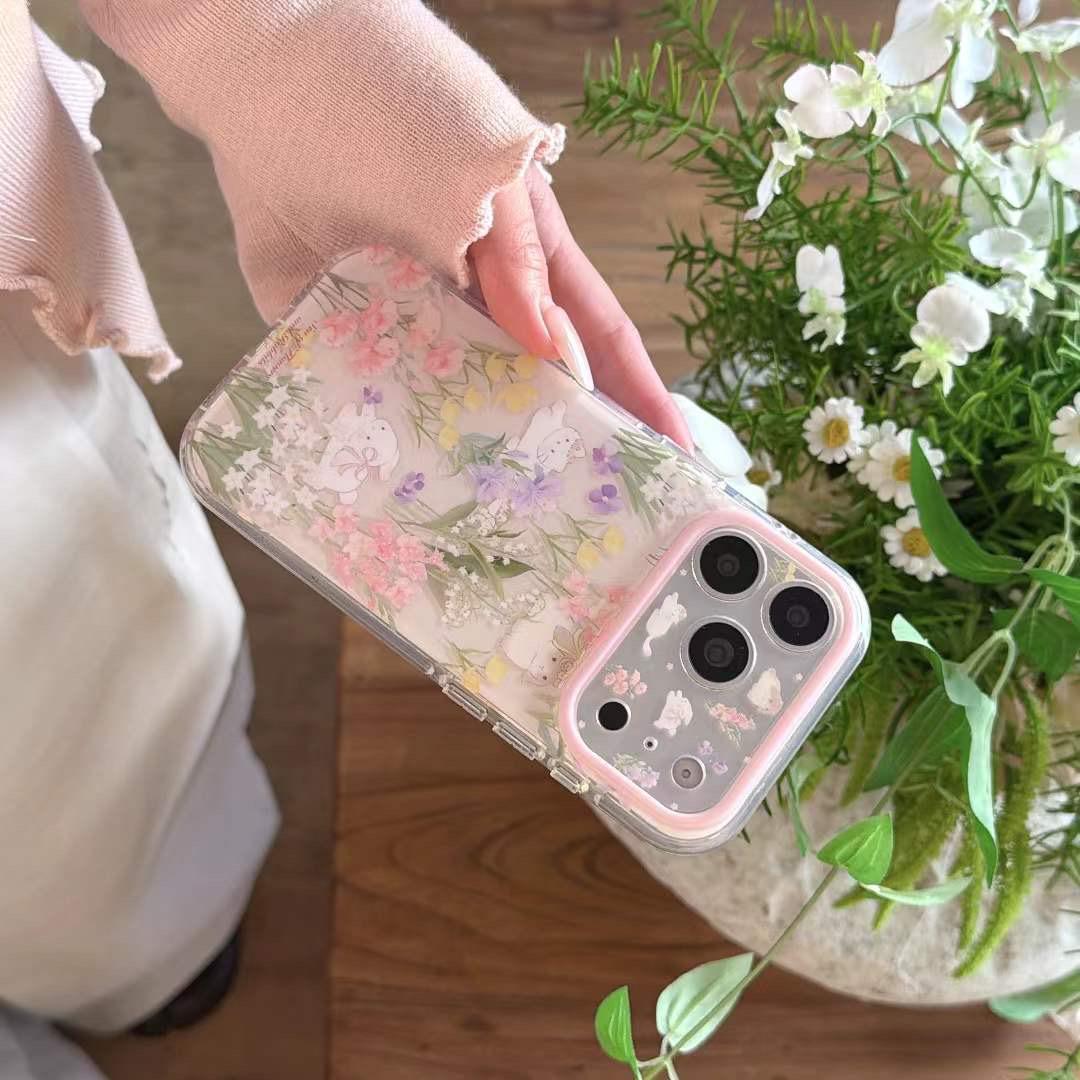 RABBIT CUTE CHARM FLOWER IPHONE CASE