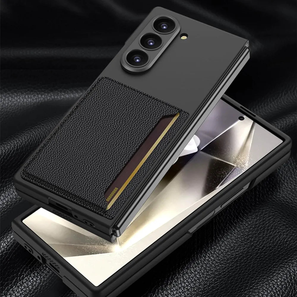 Samsung Galaxy Z Fold 6 Wallet Case Ultra Thin Business Phone Shell Lightweight Card Slot Durable Case Cover