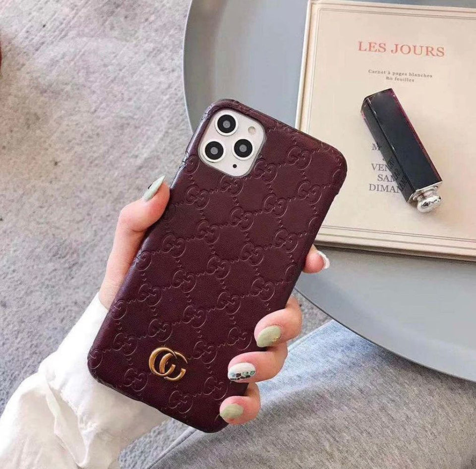 iPhone 15 Series Ladies Luxury Brand Leather Mobile Case Cover