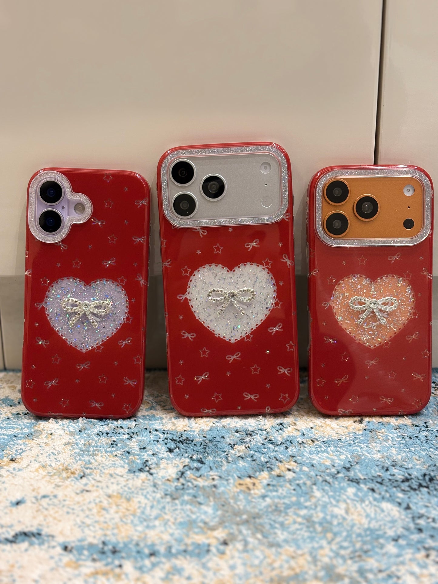 RED BOW SHIMMER IPHONE CASE