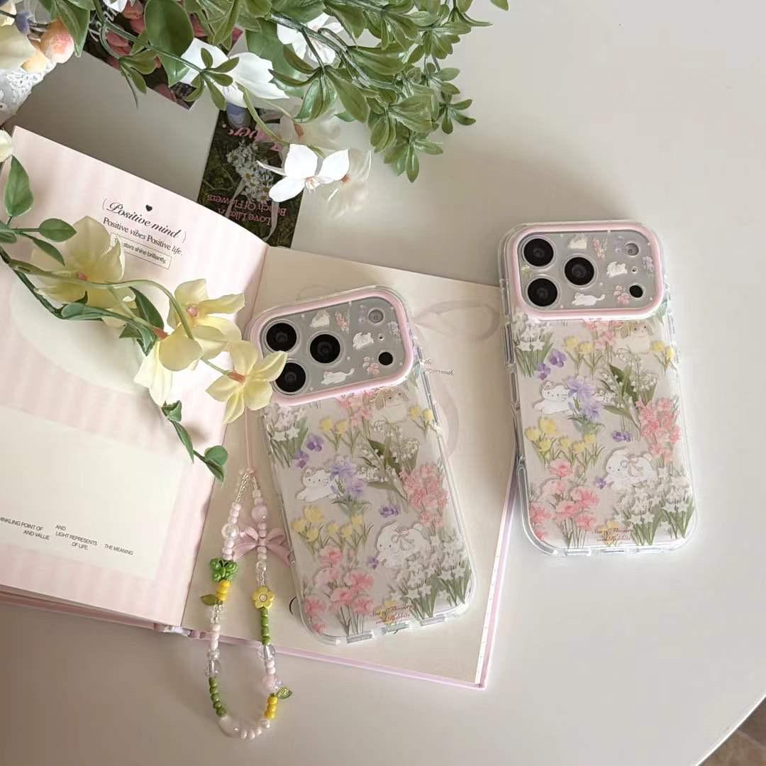 RABBIT CUTE CHARM FLOWER IPHONE CASE