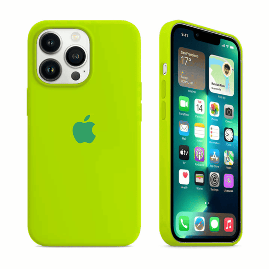 iPhone 15 Plus Liquid Silicone Case Cover Neon Green