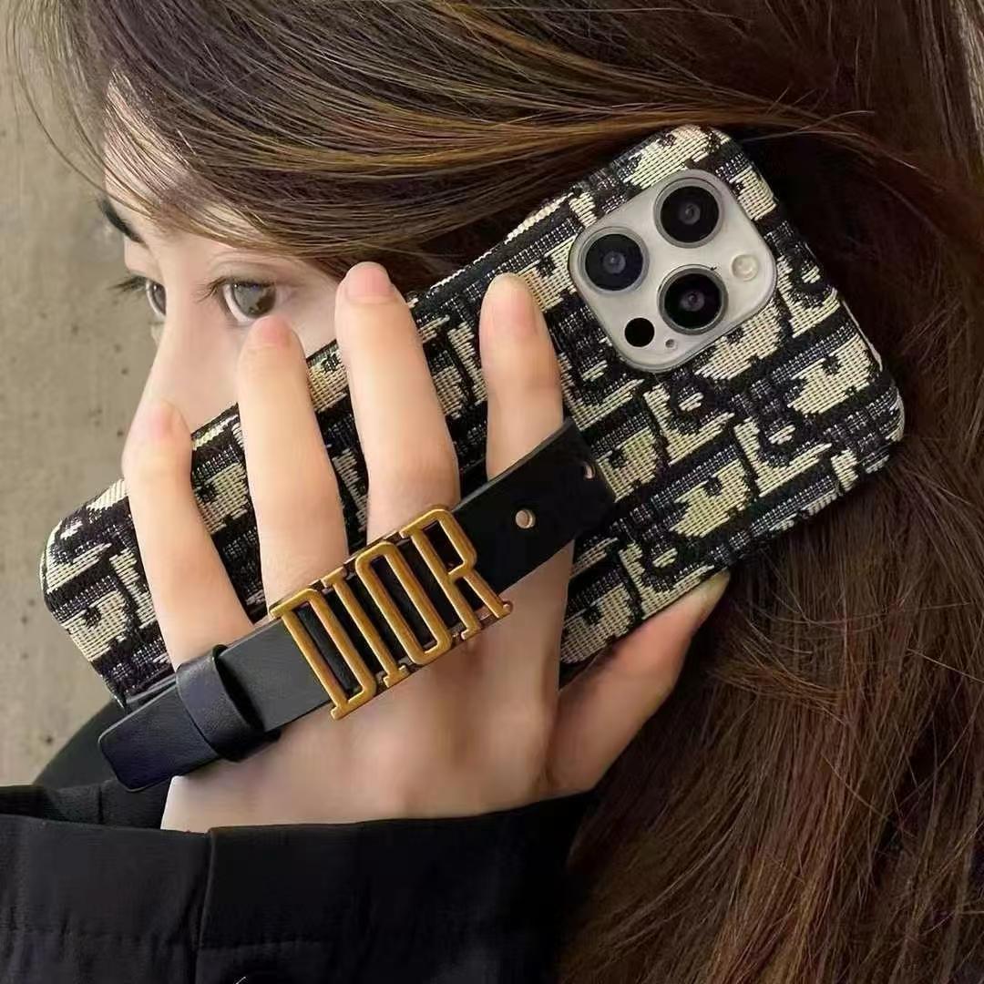 iPhone 16 Pro CD Brand Luxury Belt Grip Mobile Case Cover