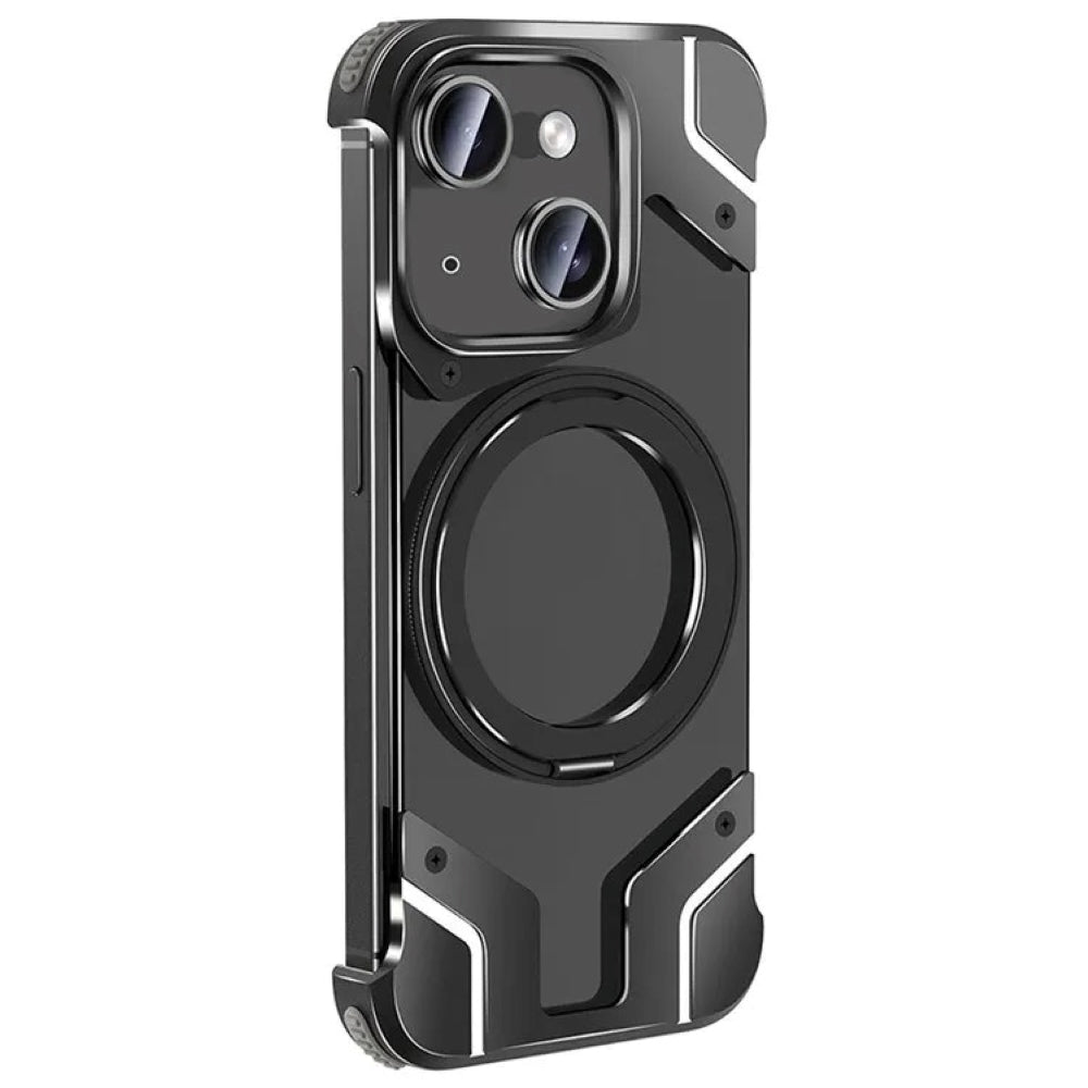 iPhone 15 Pro Max Metal Premium Mobile Case Cover With Magsafe And Stand For iPhone And Samsung Series