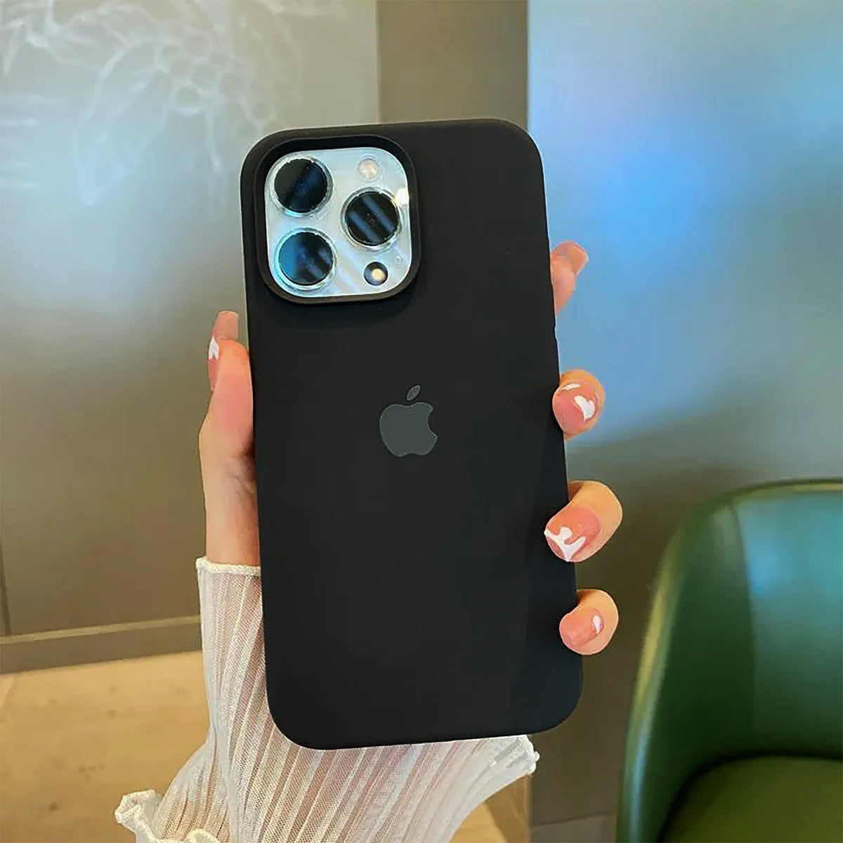 iPhone 16 Plus Liquid Silicone Case Cover Jet Black