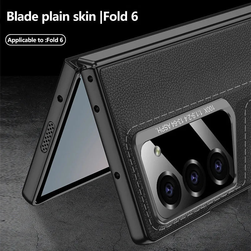 Samsung Galaxy Z Fold 6 Leather Case With Front Glass