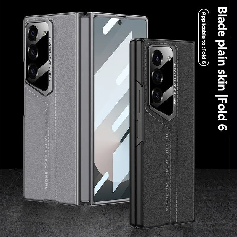 Samsung Galaxy Z Fold 6 Leather Case With Front Glass