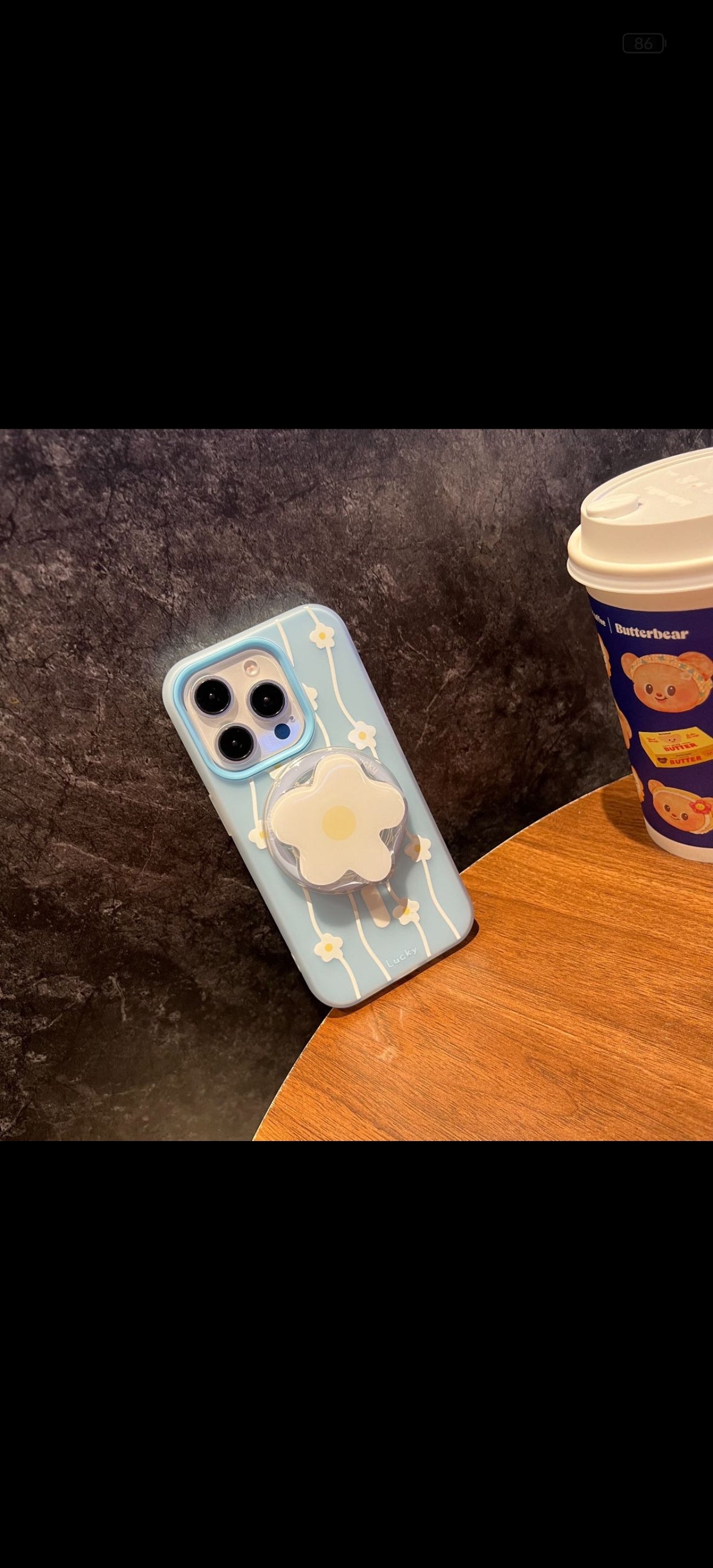 iPhone 14 Cute Flower Pop-Socket with Magsafe Mobile Cover Case