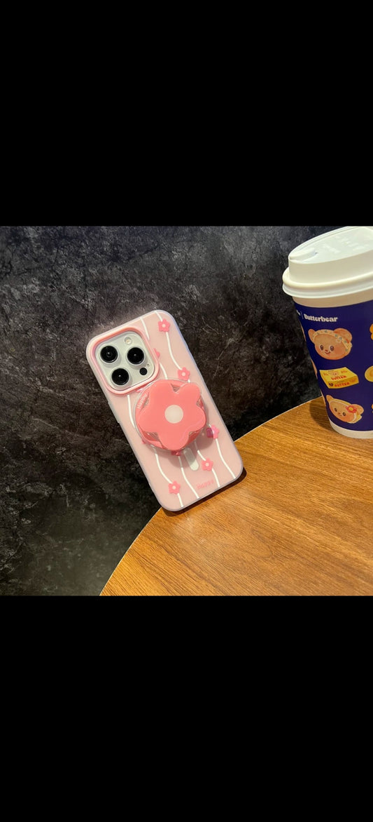 iPhone 14 Cute Flower Pop-Socket with Magsafe Mobile Cover Case