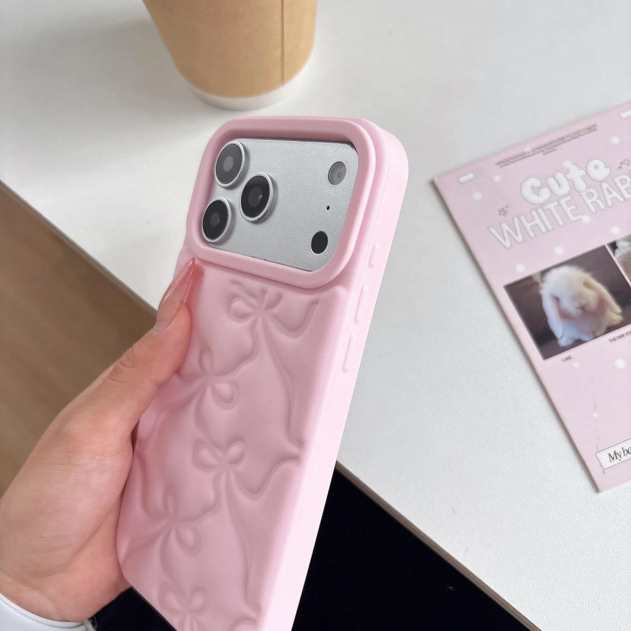 Cute Pink Bow Soft Silicone Phone Case