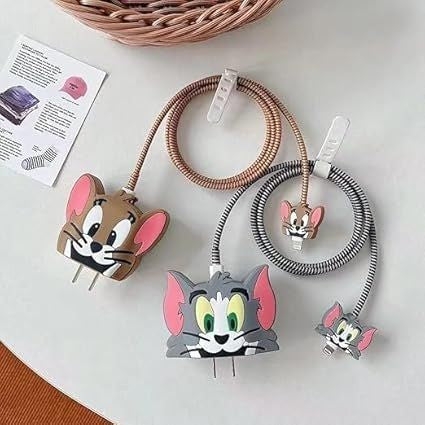 iPhone Charger Cover Tom and Jerry 3d Silicone Cover