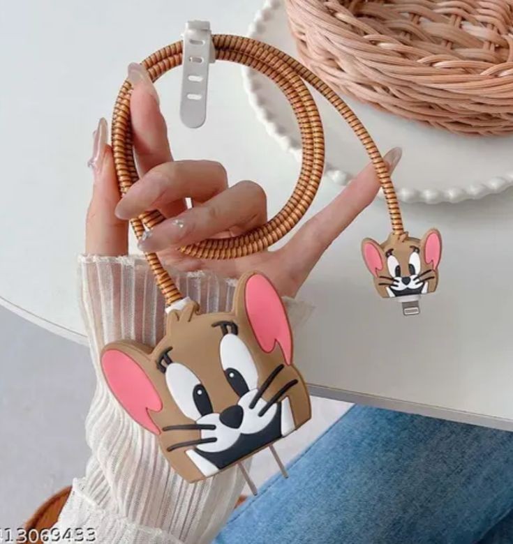 iPhone Charger Cover Tom and Jerry 3d Silicone Cover