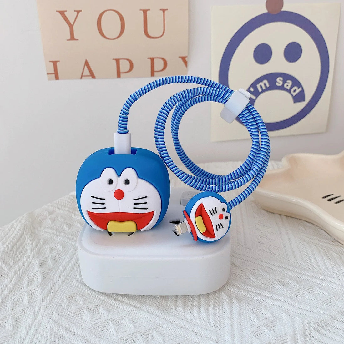 iPhone Charger 3d Doremon Design Cover Silicone