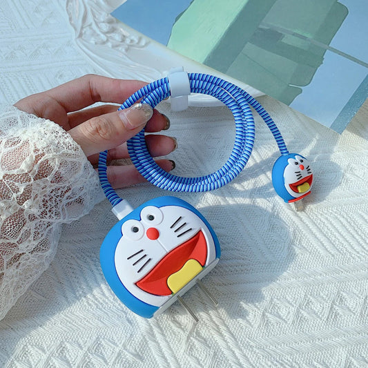 iPhone Charger 3d Doremon Design Cover Silicone