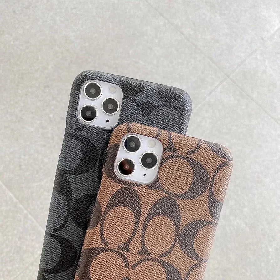 iPhone 14 Luxury Brand CC Leather Mobile Case Cover