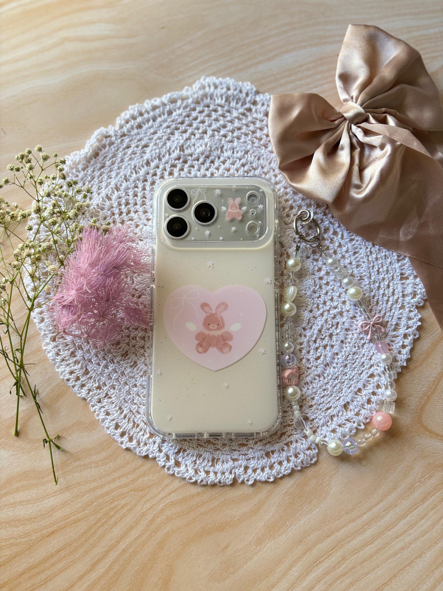 TEDDY HEART CUTE CHARM IPHONE CASE