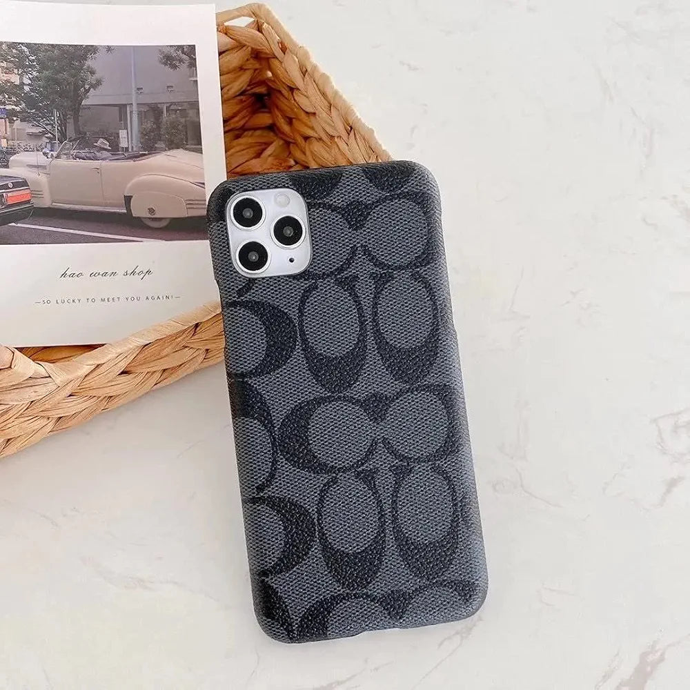 iPhone 14 Luxury Brand CC Leather Mobile Case Cover