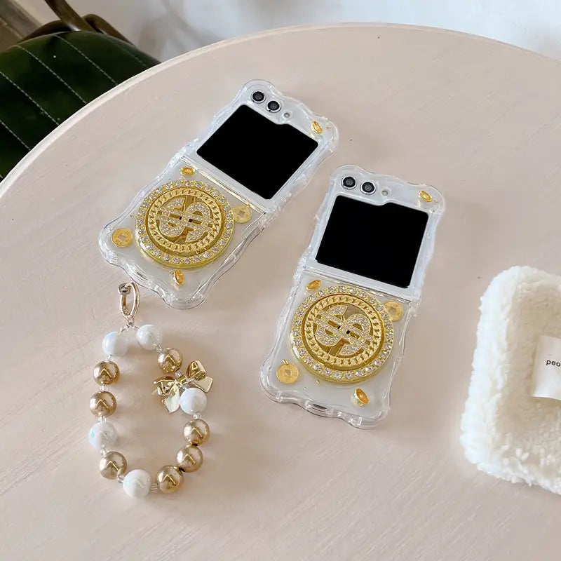 Samsung Galaxy Z Flip 6 Dollar Sign with Charm Mobile Case Cover