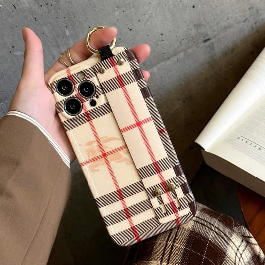 iPhone 14 Luxury Brand BBR Wrist Belt Mobile Case