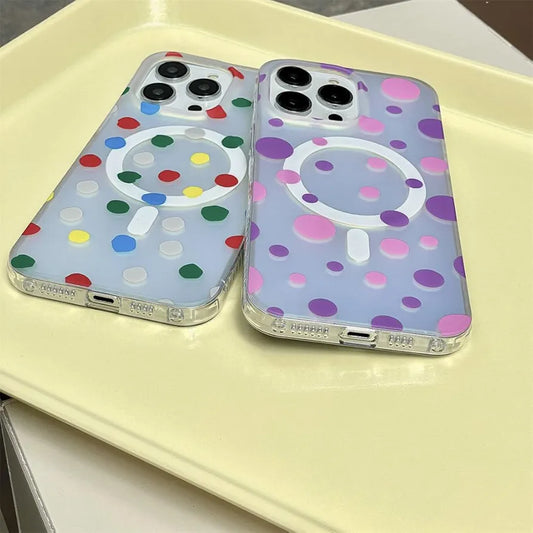 iPhone 14 Dotted Gradient Pattern Translucent Mobile Case Cover