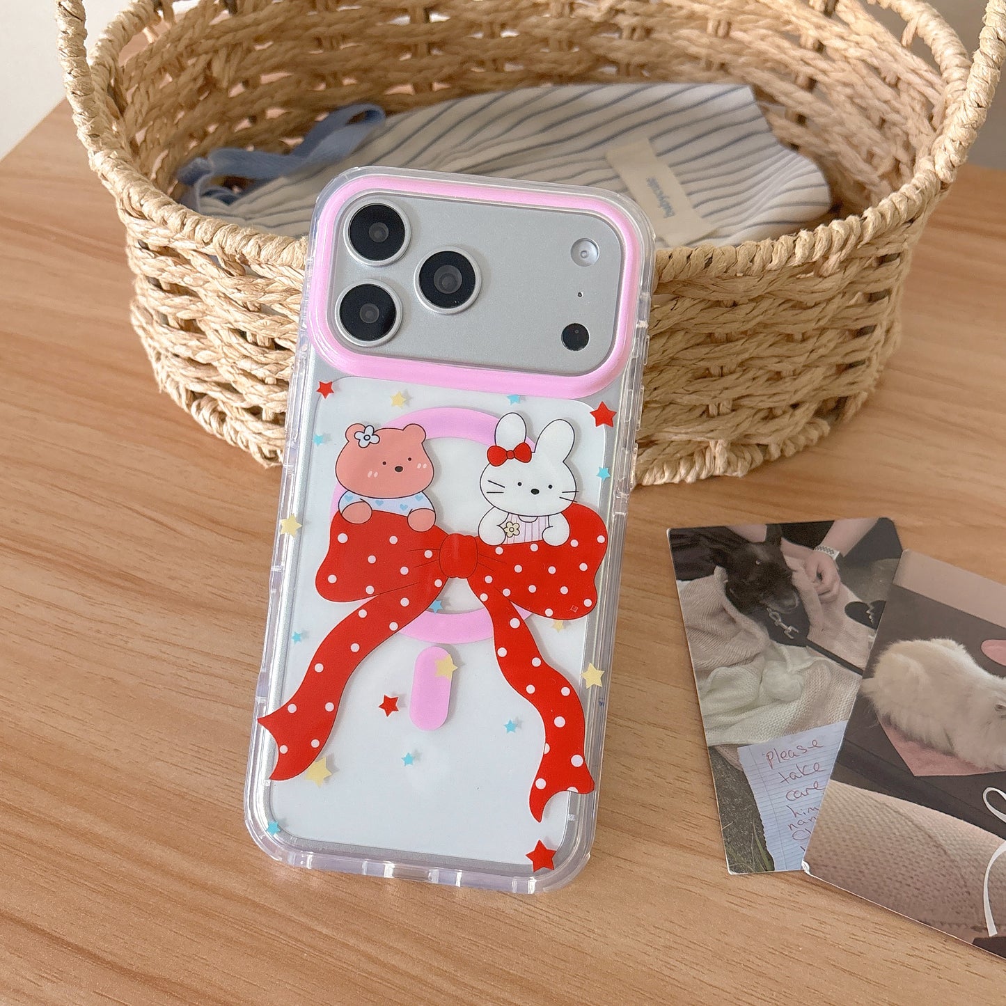 RED TEDDY BOW MAGSAFE WORKING IPHONE CASE