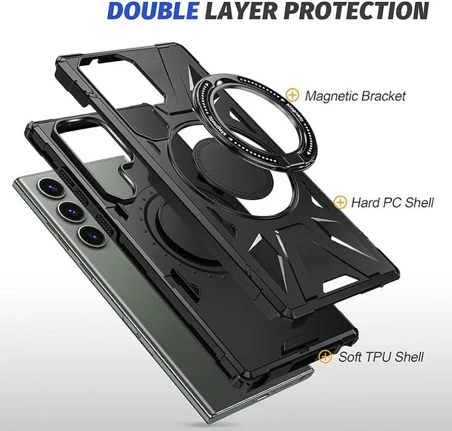 Samsung Galaxy S25 Ultra Defender Hard Metal Stand 360° Mobile Cover