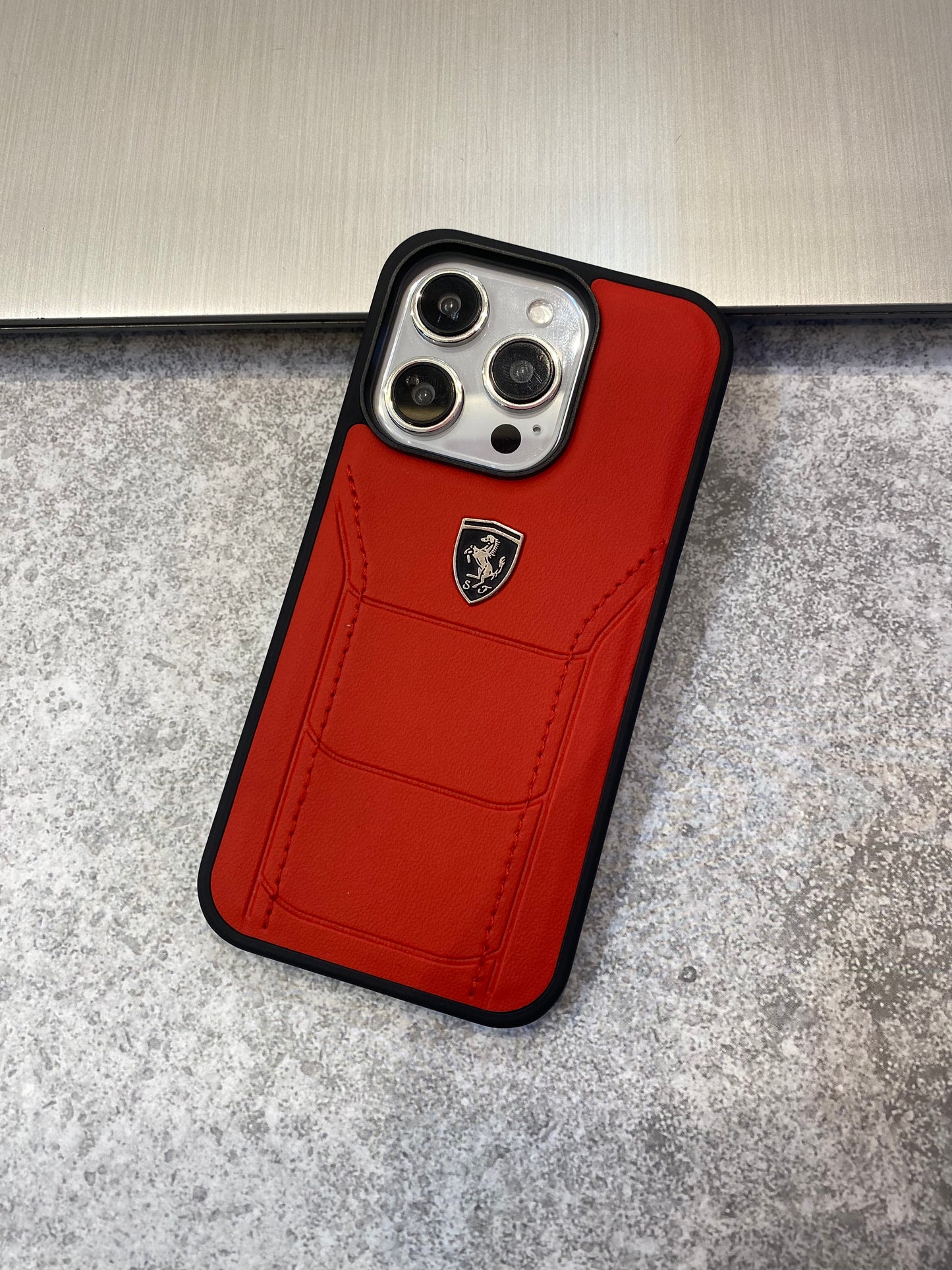 iPhone 14 FR Leather Stitched Mobile Case