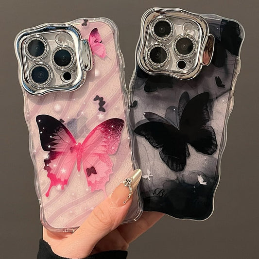iPhone 14 Pro Max Cute Butterfly Wave Mobile Case