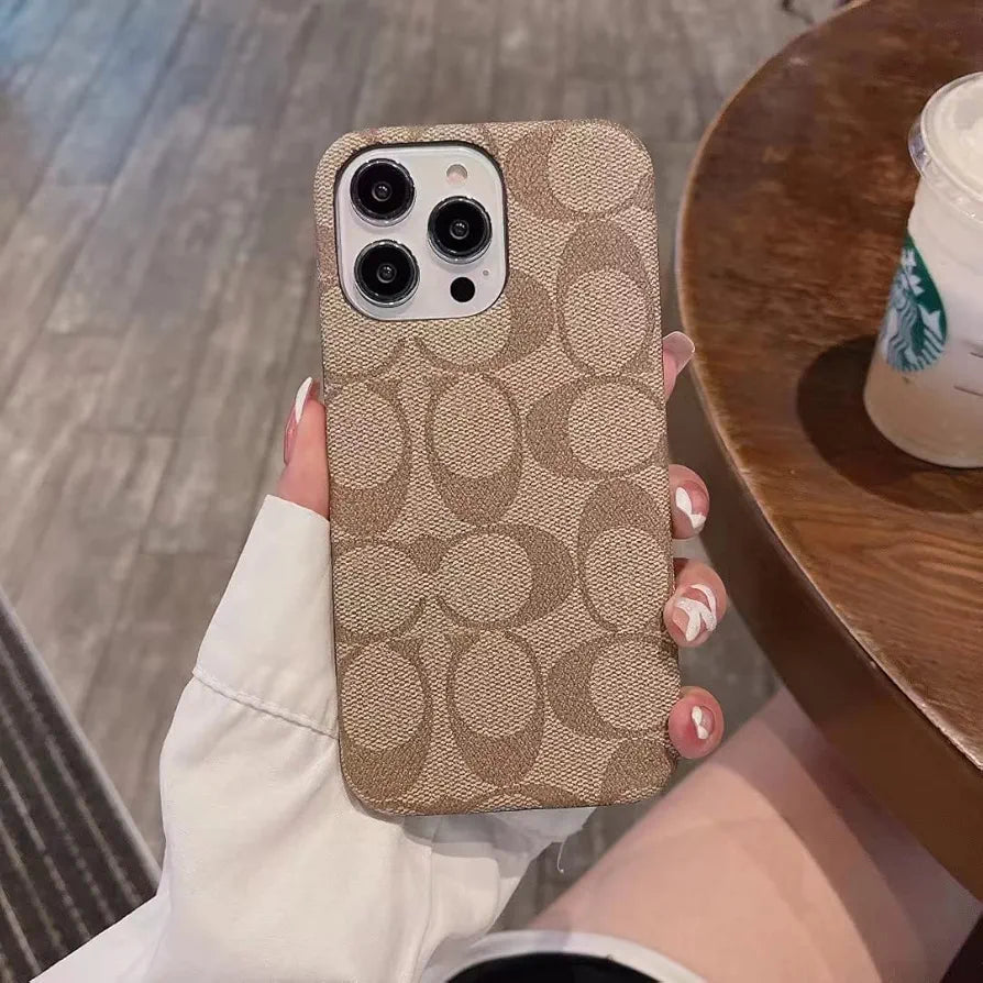 iPhone 14 Luxury Brand CC Leather Mobile Case Cover