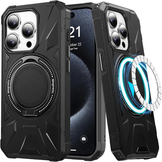 iPhone 15 Pro Max Military Grade Protection With 360° Rotating Stand Mobile Cover