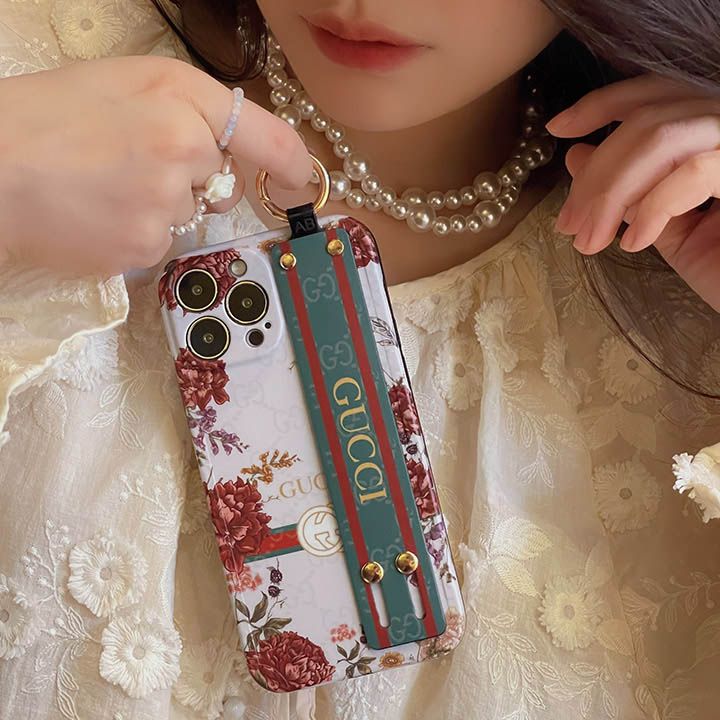 iPhone 16 Luxury Brand GG Wrist Belt Mobile Case