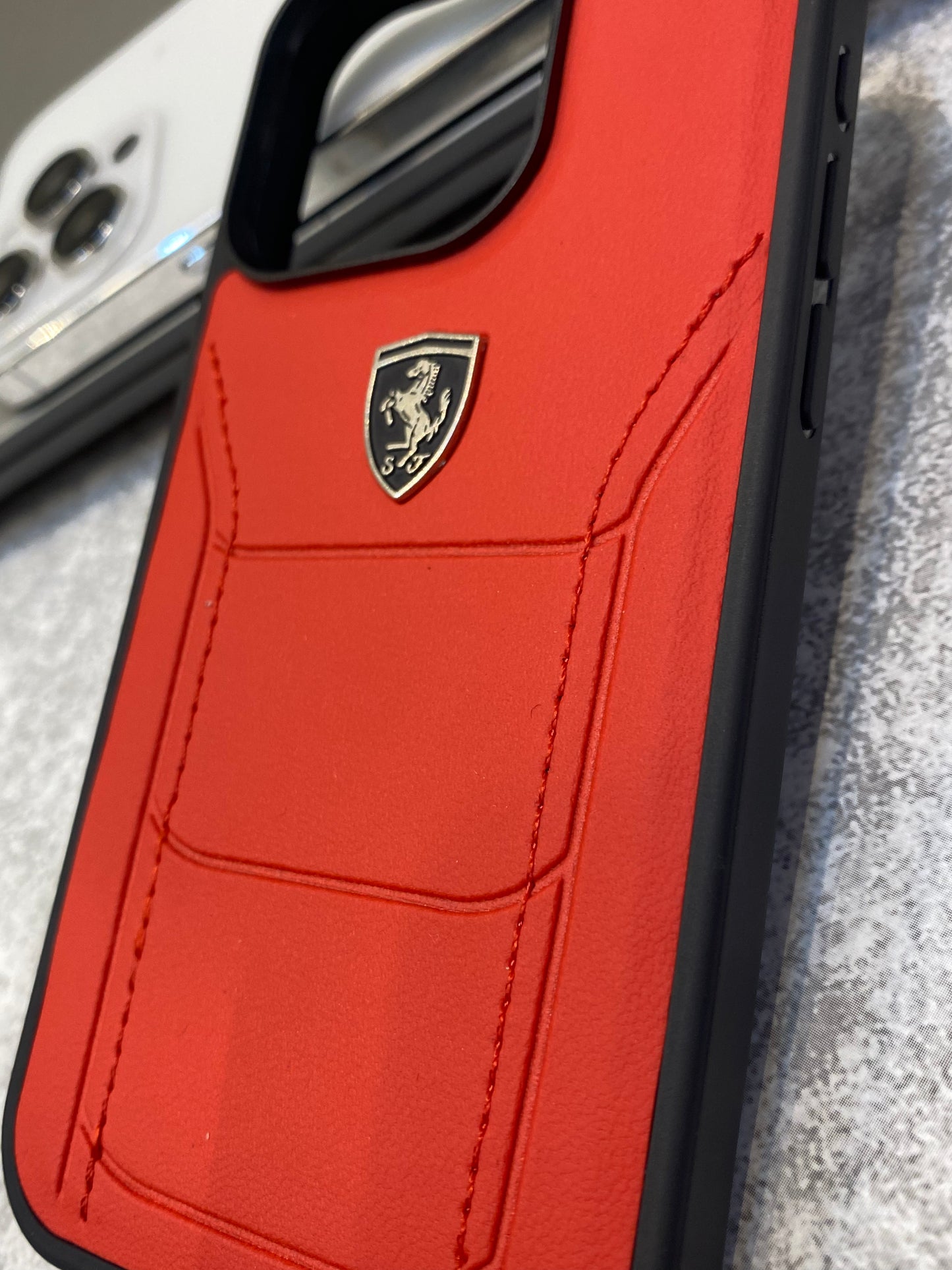 iPhone 14 FR Leather Stitched Mobile Case