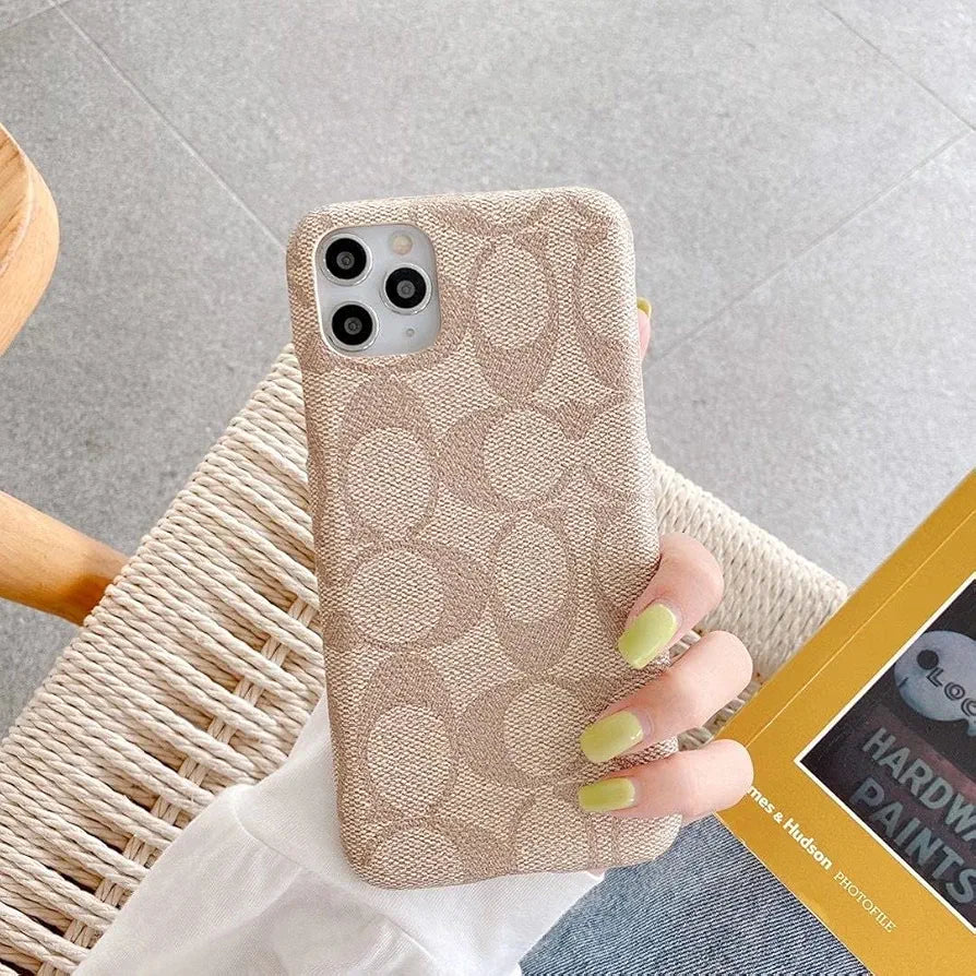 iPhone 14 Luxury Brand CC Leather Mobile Case Cover