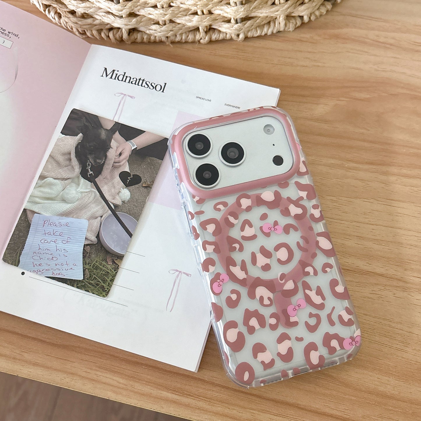 LEOPARD BOW MAGSAFE WORKING IPHONE CASE