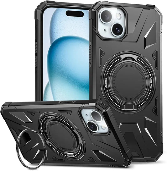 iPhone 15 PlusMilitary Grade Protection With 360° Rotating Stand Mobile Cover