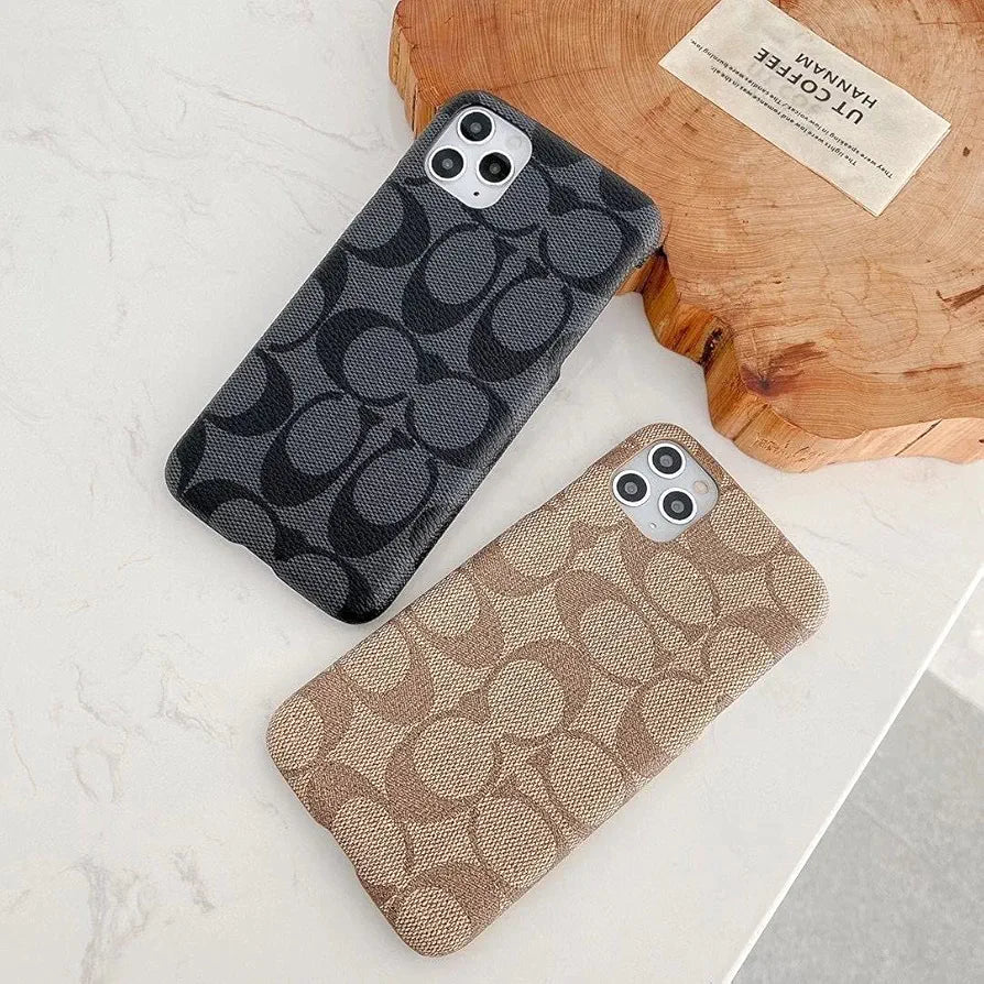 iPhone 14 Luxury Brand CC Leather Mobile Case Cover