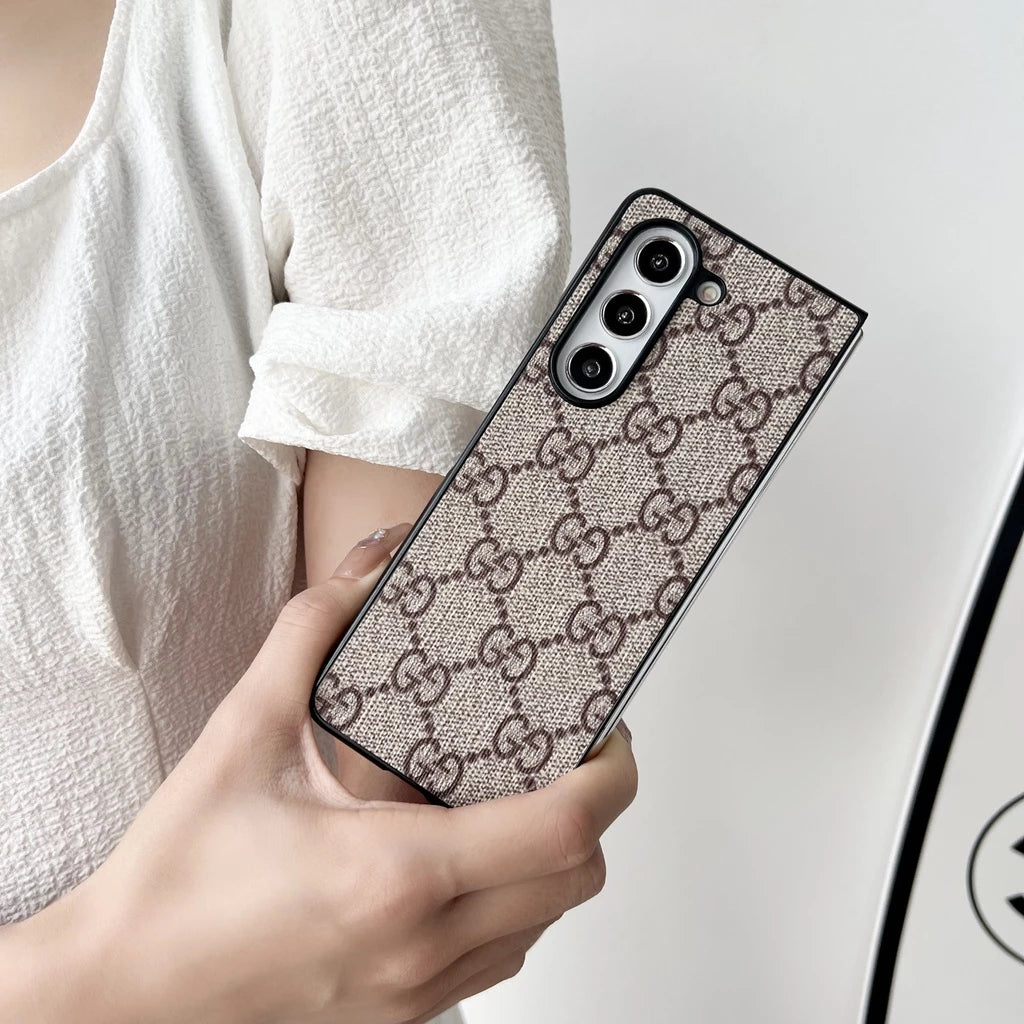 Samsung Galaxy Z Fold 6 Leather Brand Luxury Mobile Case Cover