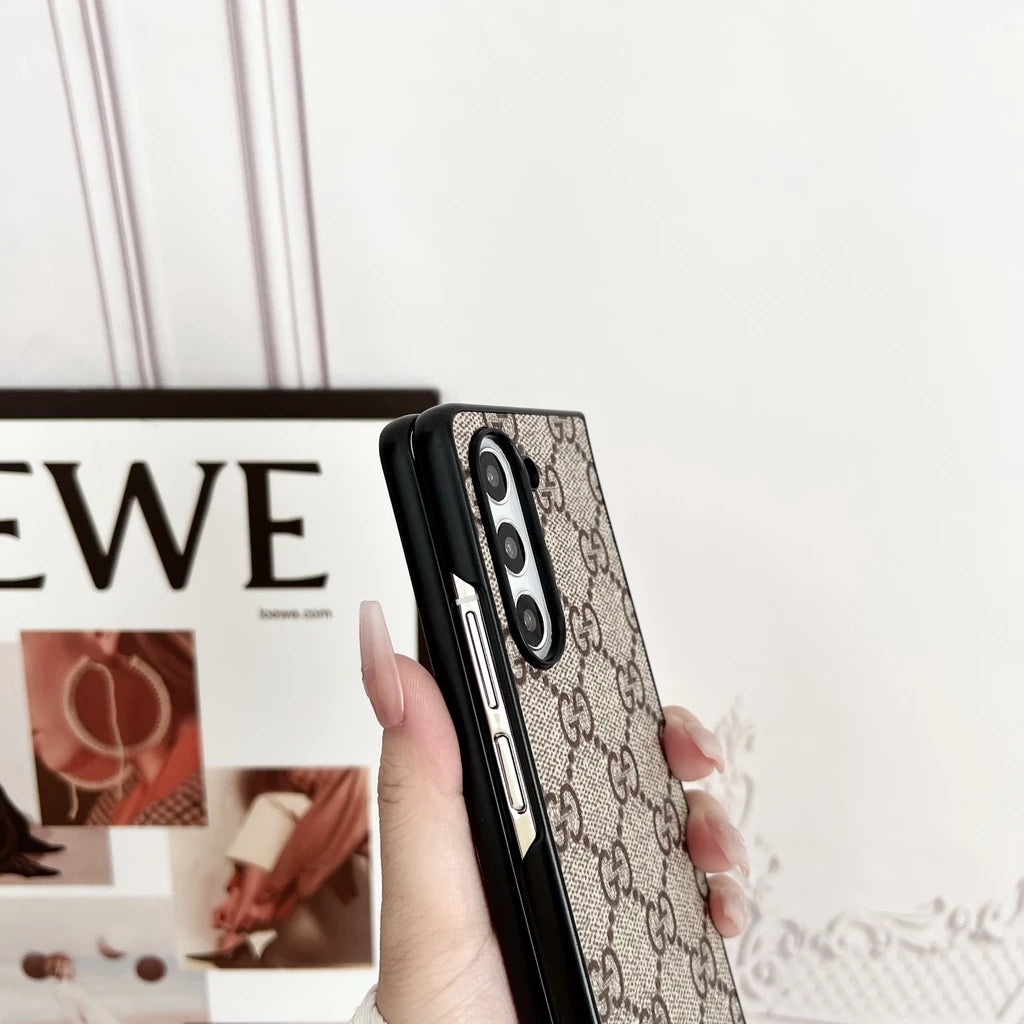 Samsung Galaxy Z Fold 6 Leather Brand Luxury Mobile Case Cover